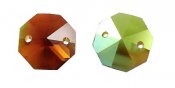 Oktagon två hål Bärnstensfärgad