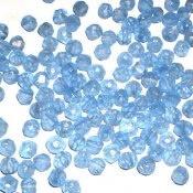 Ljusblå facetterade pärlor 5mm 20st
