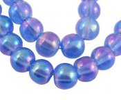 Blå pärlor med AB-lyster 4mm
