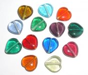 Glashjärtan i blandade färger 6-pack
