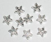 Metallpärla stjärna ljus silver 10-pack