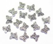Metallpärla "liten fjäril" 10-pack