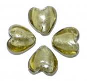 Silverfolie olivgrönt hjärta 12 mm