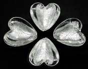 Silverfolie vitt hjärta 12 mm
