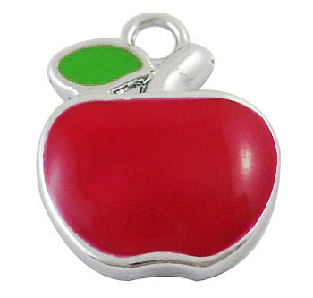 Läckert äpple i rostfritt stål och röd emalj