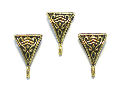 Pärlhängare trekant i guld 4-pack