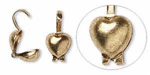 Knutgömma hjärta antik guld (1 par)