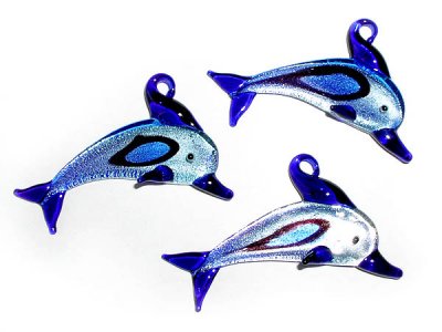 Blå delfin med silverfolie