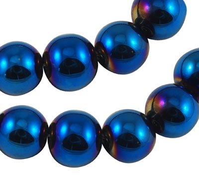 Mörkblå pärla med extra lyster 6mm