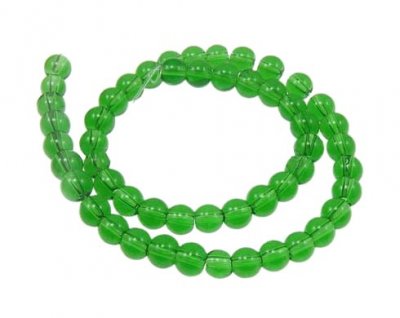 Grön glaspärla 6 mm