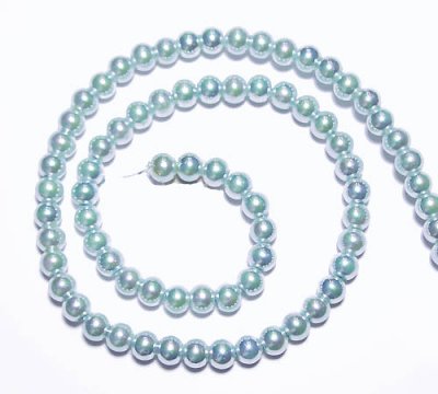 Ljust turkos-blå pärla med pärlemor lyster 6mm