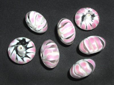 Transparent rondell med rosa/vitt mönster