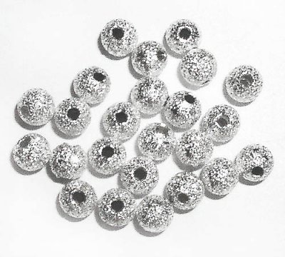 "Glitterpärla" silver 6 mm 10-pack