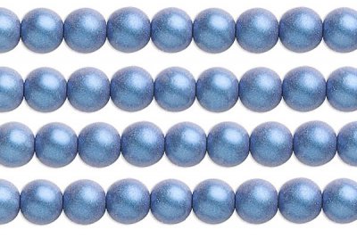 Blå satinpärla 4 mm 40-pack