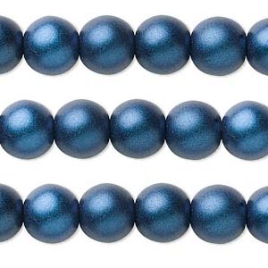 Mörkblå satinpärla 8 mm 10-pack