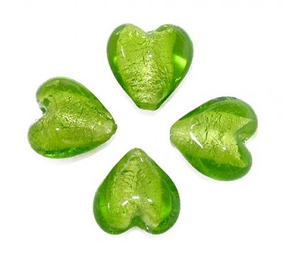 Silverfolie grönt hjärta 12 mm